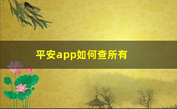 “平安app如何查所有股票(如何登录平安好车主APP)”/