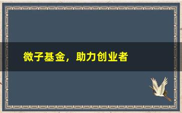 “微子基金，助力创业者实现梦想的新型投资平台”/