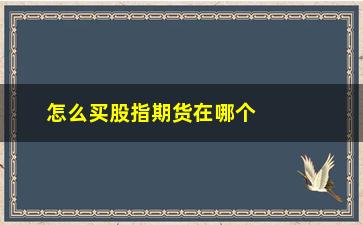 “怎么买股指期货在哪个平台，指南教你快速入门股指期货交易”/