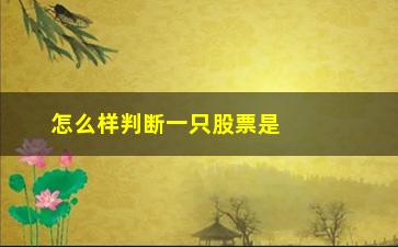 “怎么样判断一只股票是涨还是跌(怎么判断一只股票会涨)”/