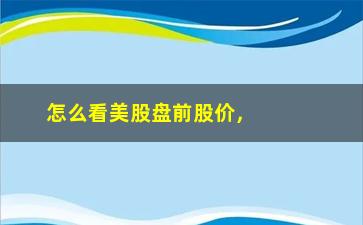 “怎么看美股盘前股价，了解美股盘前交易的具体方法”/