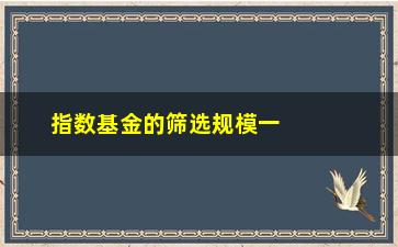 “指数基金的筛选规模一般是多少(行业指数基金怎么筛选)”/