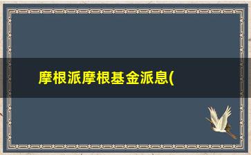 “摩根派摩根基金派息(摩根公式怎么理解)”/