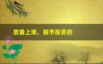 “放量上涨，股市投资的重要指标解析”/