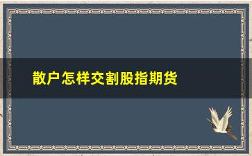 “散户怎样交割股指期货(股指期货怎么买入和卖出)”/