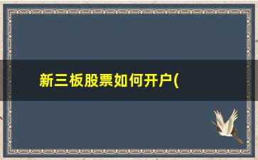 “新三板股票如何开户(新三板股票)”/