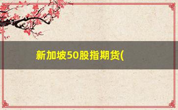 “新加坡50股指期货(千万别做股指期货)”/