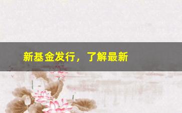 “新基金发行，了解最新基金产品的发行情况”/