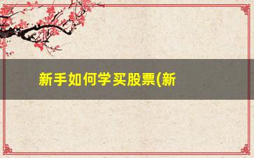 “新手如何学买股票(新手第一次怎么买股票)”/