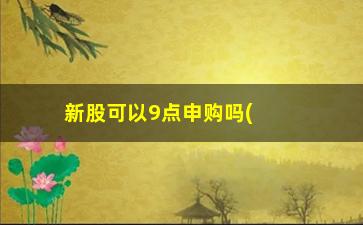 “新股可以9点申购吗(新股几点可以申购)”/