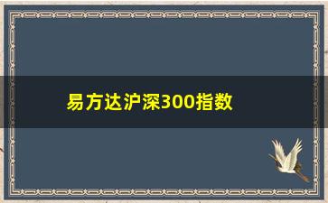 “易方达沪深300指数基金(定投指数型基金排名)”/