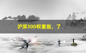 “沪深300权重股，了解沪深300指数成分股的权重分布情况”/