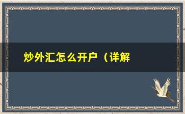 “炒外汇怎么开户（详解外汇开户流程与注意事项）”/