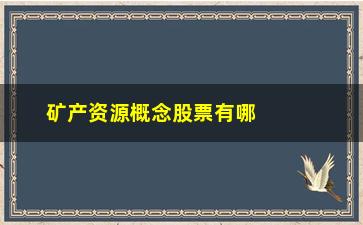 “矿产资源概念股票有哪些(矿产资源股票龙头股有哪些)”/