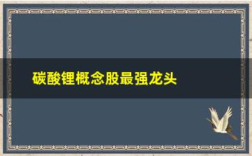 “碳酸锂概念股最强龙头(碳酸锂股票龙头股一览)”/