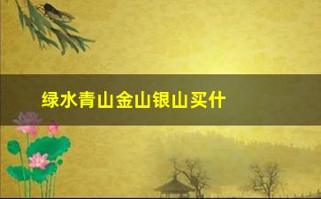 “绿水青山金山银山买什么股票(绿水青山就是金山银山怎么理解)”/