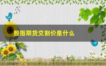 “股指期货交割价是什么意思(股指期货交割价是什么意思啊)”/