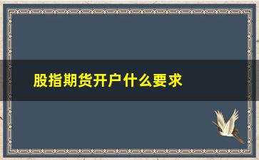 “股指期货开户什么要求(开通股指期货需要满足的条件)”/