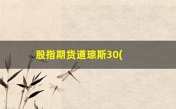 “股指期货道琼斯30(道琼斯指数30年走势图)”/