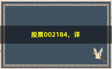 “股票002184，详细分析002184股票行情”/