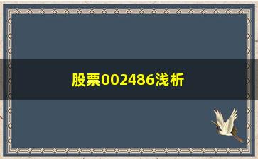 “股票002486浅析盘中大抛单的点击方法”/