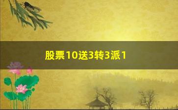 “股票10送3转3派1是什么意思(股票10转3股派3元什么意思)”/