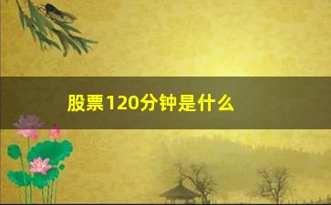 “股票120分钟是什么意思(股票上穿120日均线是什么意思)”/