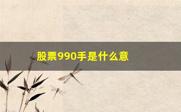 “股票990手是什么意思(990谐音是什么意思)”/