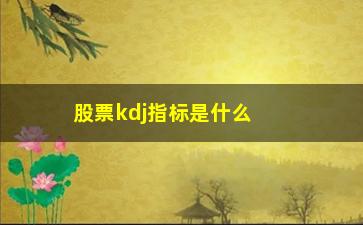 “股票kdj指标是什么意思，掌握股票分析中的kdj指标”/