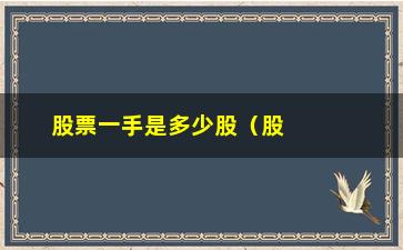 “股票一手是多少股（股票交易基础知识解析）”/