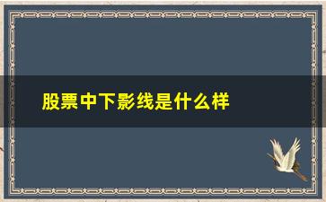 “股票中下影线是什么样的状态(股票中轨线是什么意思)”/