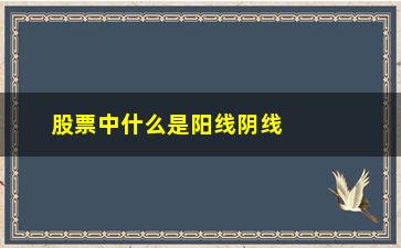 “股票中什么是阳线阴线(股票中阳线是什么意思)”/