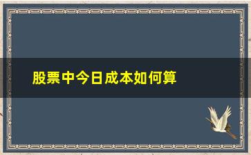 “股票中今日成本如何算(如何做低股票成本)”/