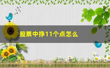 “股票中挣11个点怎么回事(股票挣10个点是多少)”/