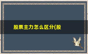 “股票主力怎么区分(股票主力资金流入流出是什么意思)”/