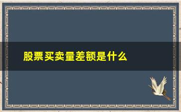 “股票买卖量差额是什么意思(股票买卖中s和b分别是什么意思)”/