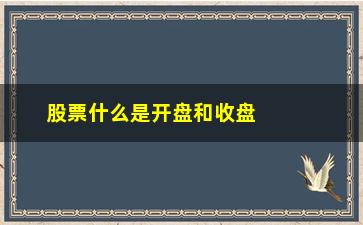 “股票什么是开盘和收盘价(股票开盘收盘价怎么看)”/