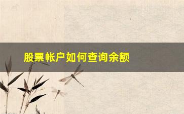 “股票帐户如何查询余额什么意思(股票帐户中冻结的资金是什么意思)”/