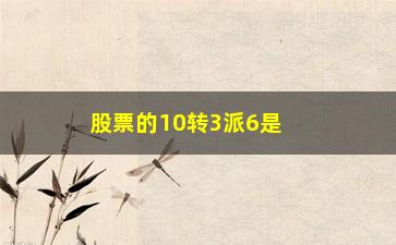 “股票的10转3派6是什么意思(股票派2.5转10是什么意思)”/