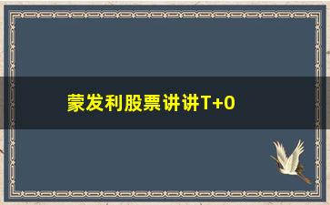 “蒙发利股票讲讲T+0操作技巧实战图”/