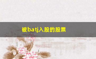 “被batj入股的股票都有哪些”/