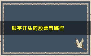 “银字开头的股票有哪些(白银板块股票龙头有哪些)”/