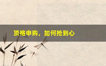 “顶格申购，如何抢到心仪的新股（一份详细攻略教你如何操作）”/