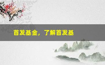 “首发基金，了解首发基金的基本知识和投资策略”/