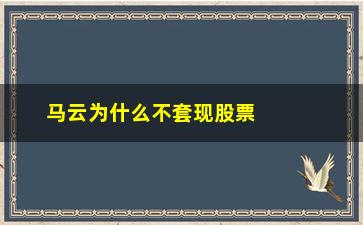 “马云为什么不套现股票(马云为什么要出售股票)”/